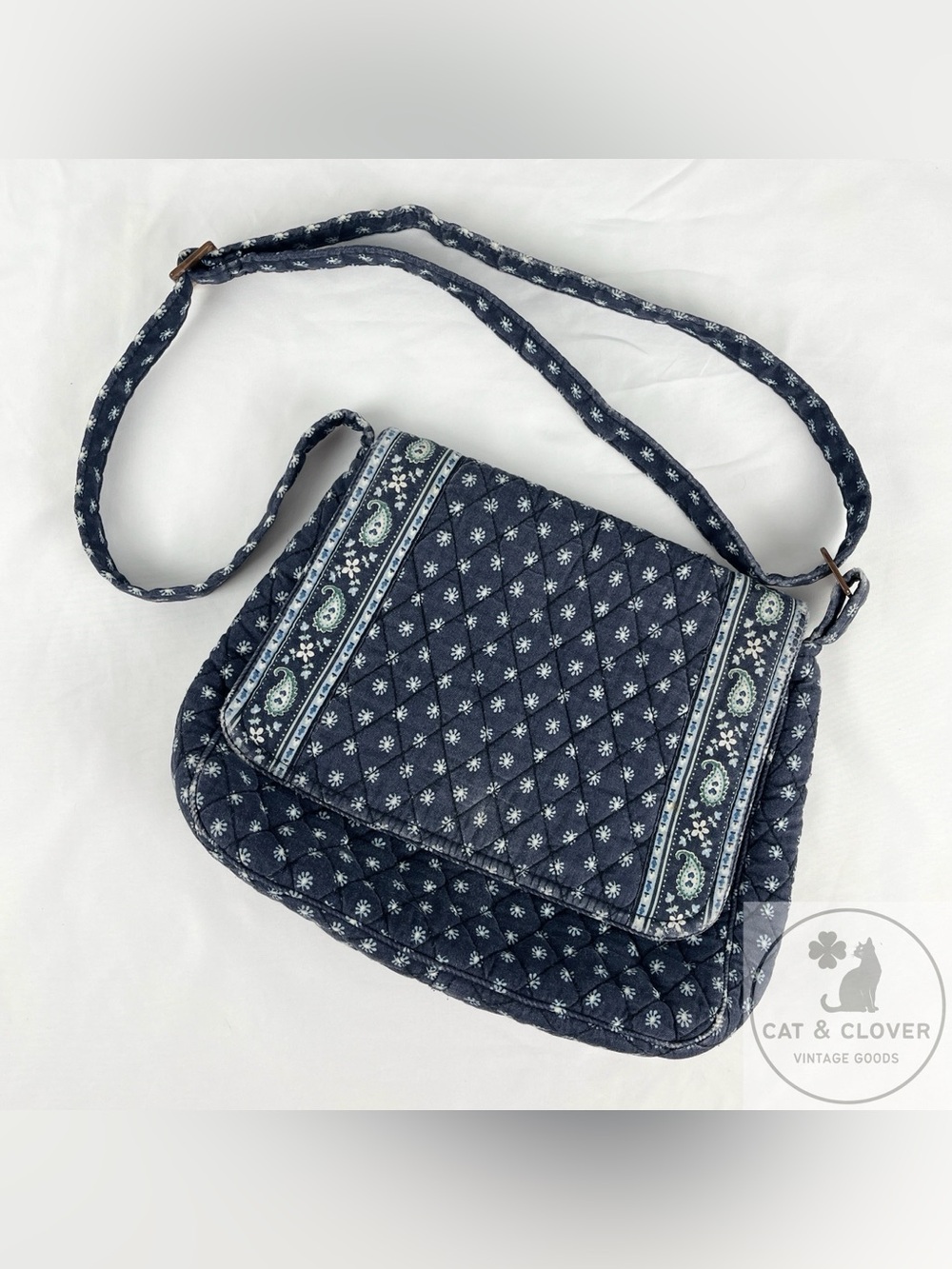 Vera Bradley 2002 Seaport Navy Vintage Duffel Backpack Shoulder Bag 4 Pc Lot - Picture 8 of 16